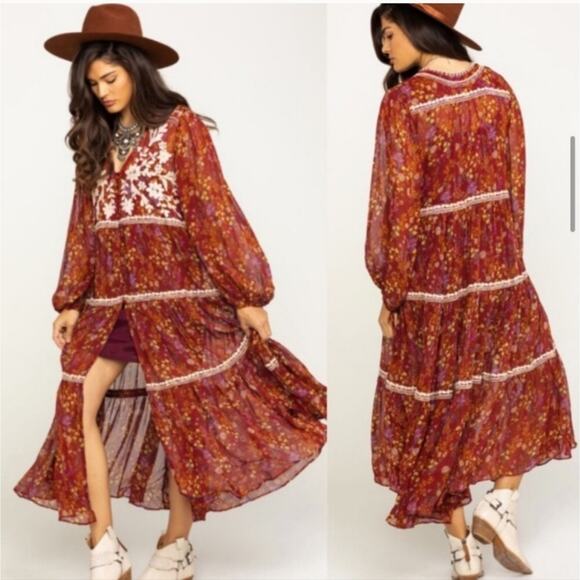 Free People Call On Me Small Embroidered Boho Dress - Picture 4 of 4